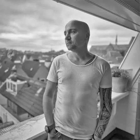 Black-and-white portrait of Rodney Balai